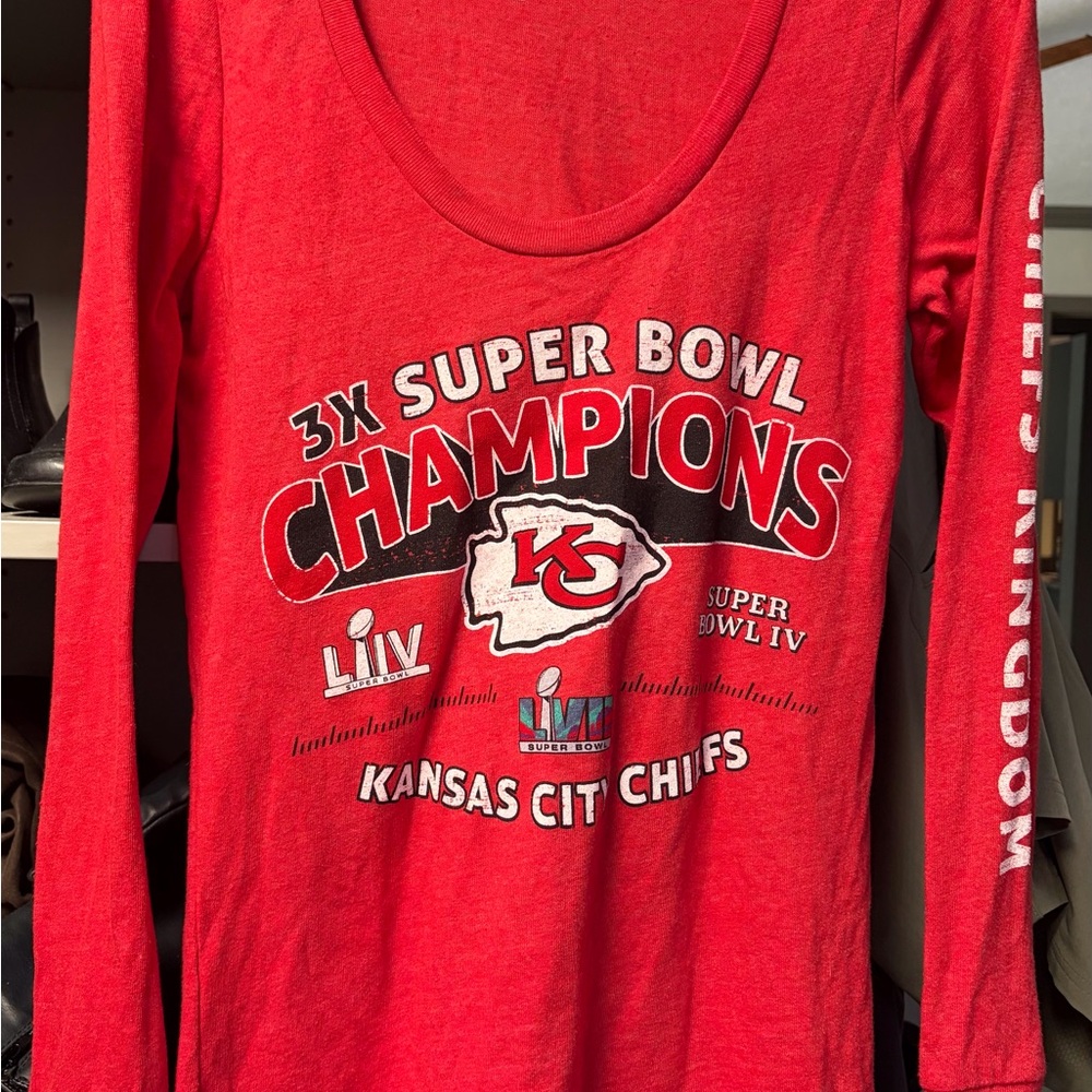 Kansas City Chiefs Red Long Sleeve Super Bowl Champions Tee